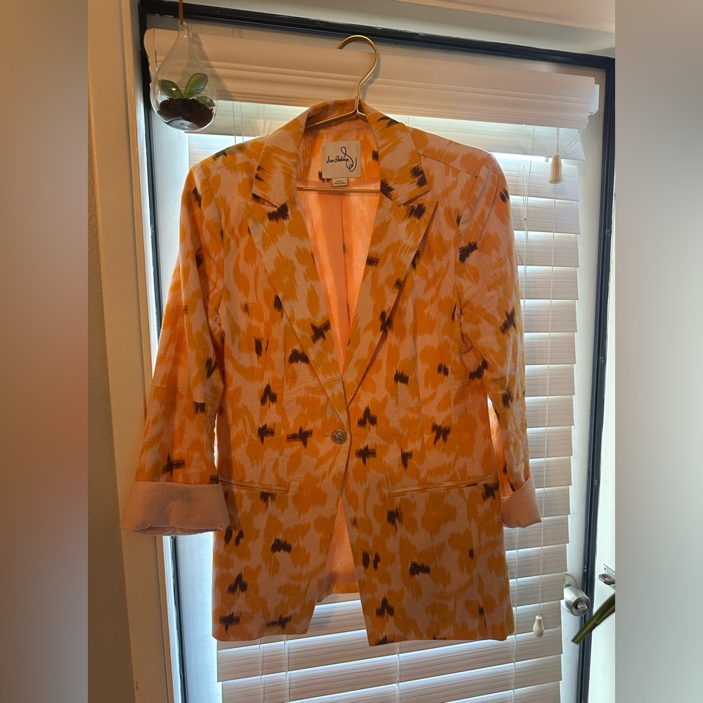 Sam Edelman “Sire” Printed Flare-Sleeve Blazer